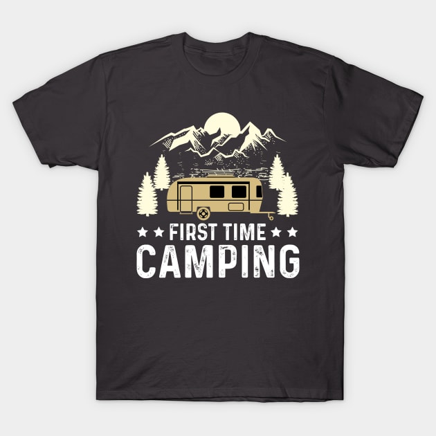 First time camping T-Shirt by Real Gelatoist